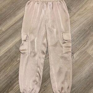 Ramy Brook Beige Satin cargo Joggers